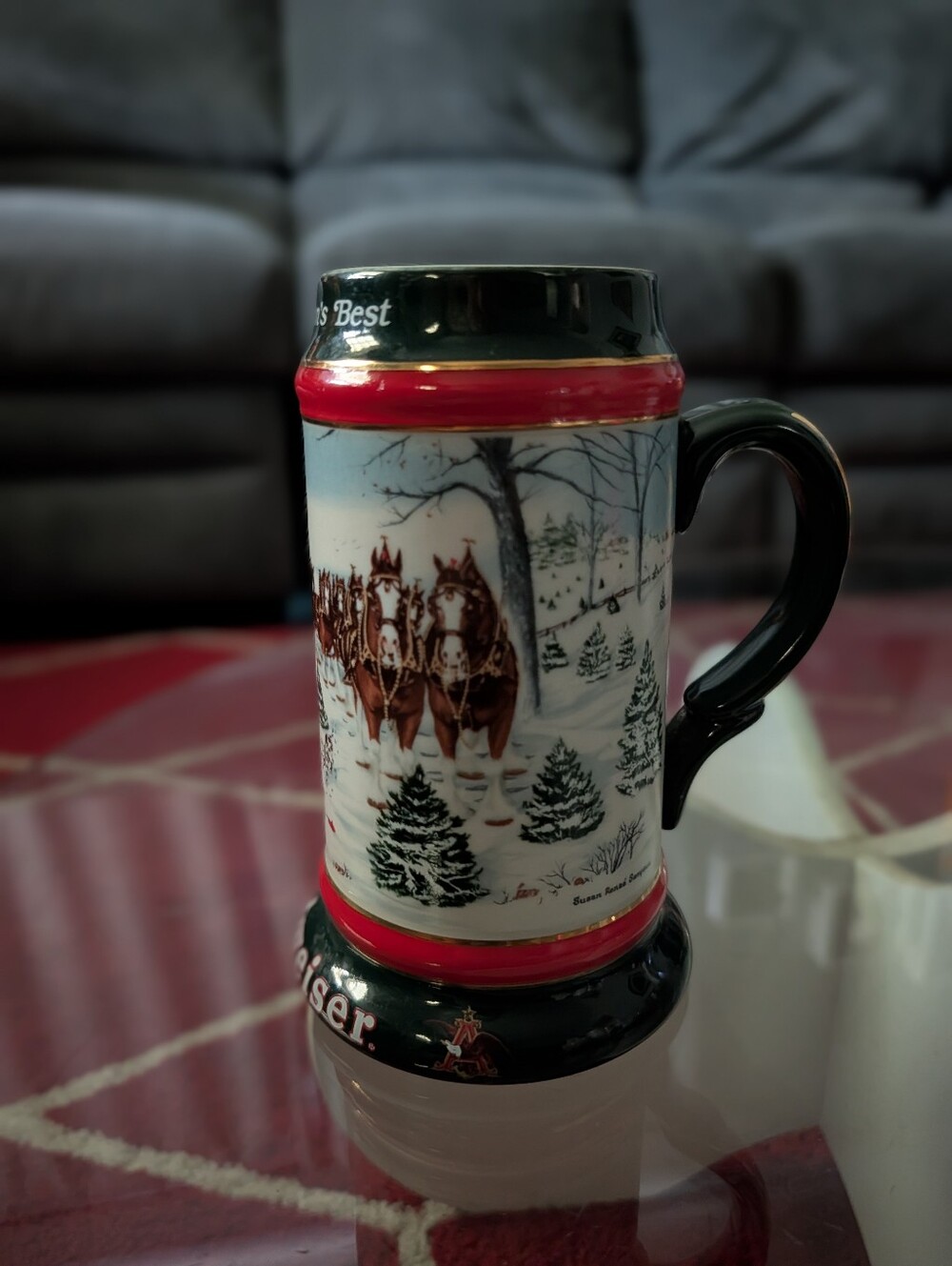 Collectible 1991 Budweiser Holiday Beer Stein